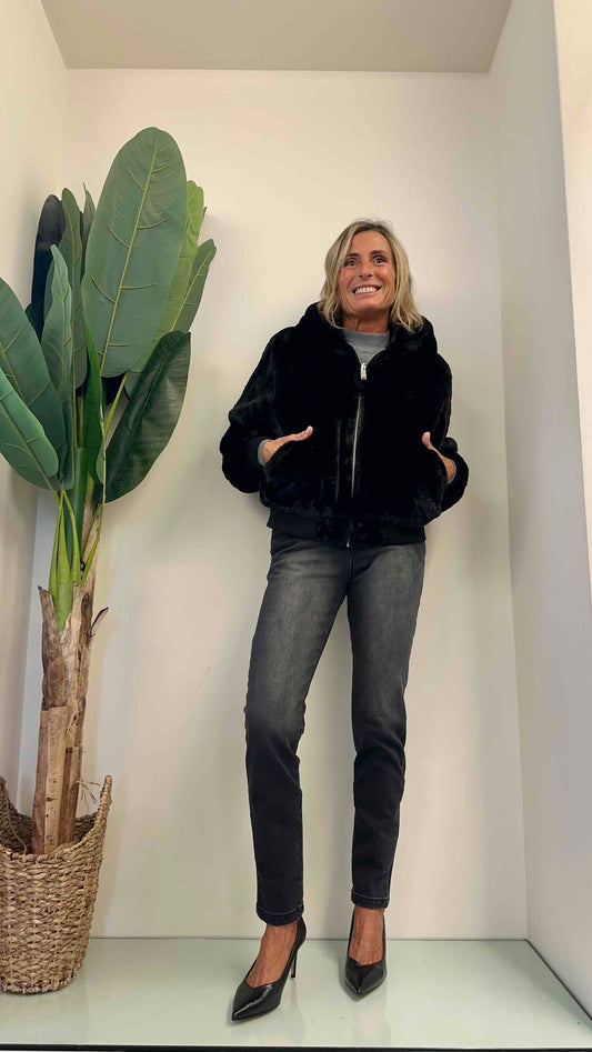 DAFNE - RE701P43 - BOMBER NYLON REVERSIBILE PELO