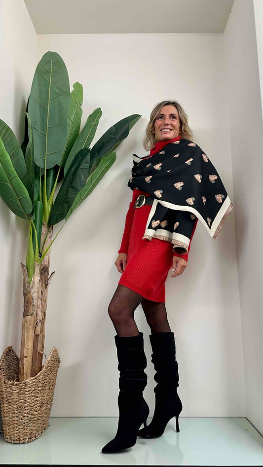 DAFNE - SCCUORIP12 - SCIARPONA VISCOSA CUORI