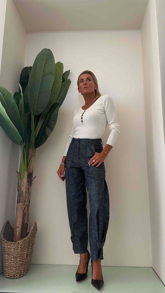 DAFNE - DZ93083P25 - MAGLIA COSTINE VISCOSA BOTTONI GIOIELLO