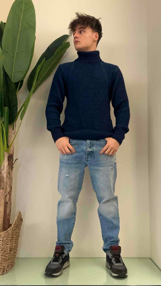 IMPERIAL - M3614BRAD - PULLOVER DOLCEVITA MOTIVO IN RILIEVO 50% LANA