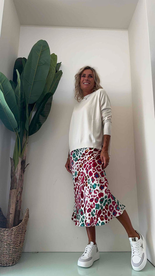 VICOLO - TR0735 - GONNA LUNGA VISCOSA TAGLIO SBIECO