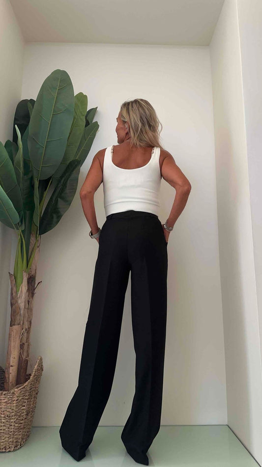 RAGNO - DL20PA - PANTALONE PALAZZO PUNTO MILANO VISCOSA  EL.VITA