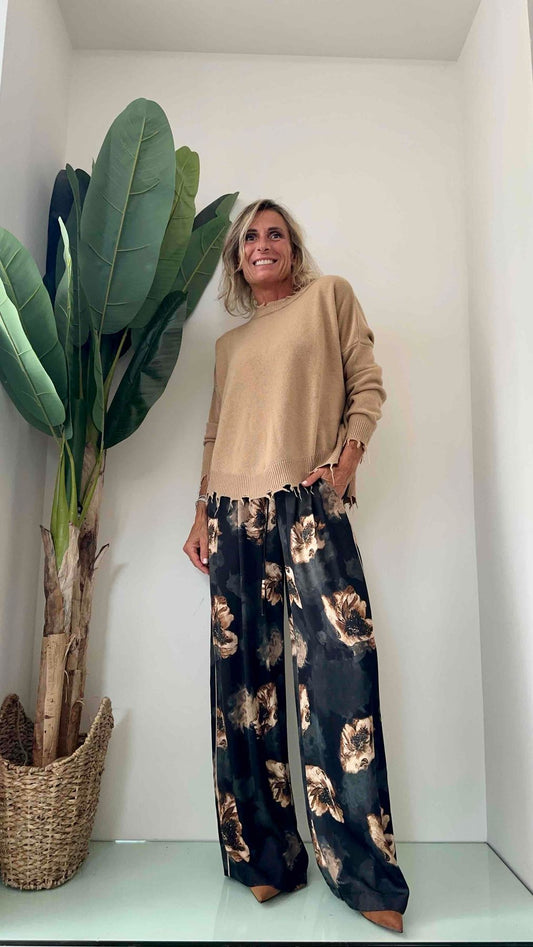 VICOLO - 77048R - MAGLIA PULL LANA/VISCOSA AMPIA C/ROTTURE