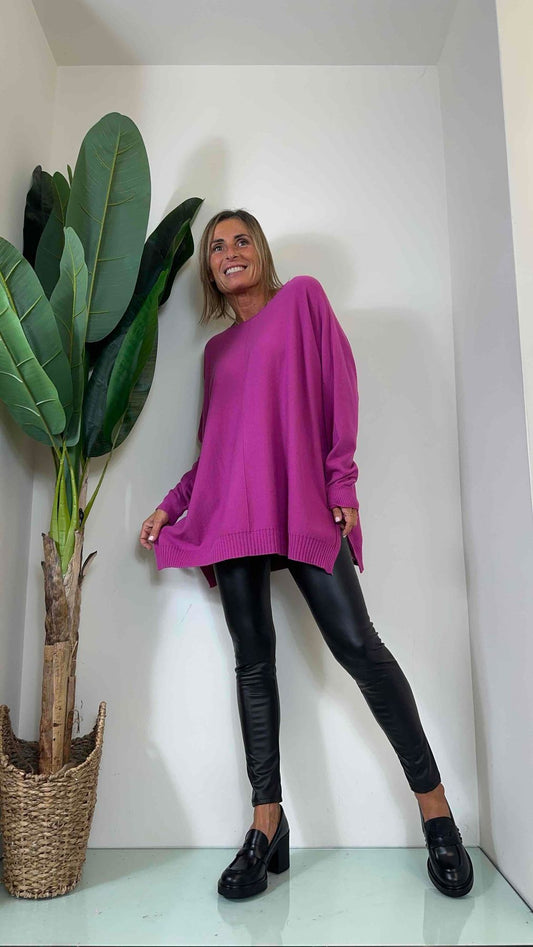 DAFNE - ZM1735P26 - MAGLIA OVER NERVATURA CENTRALE