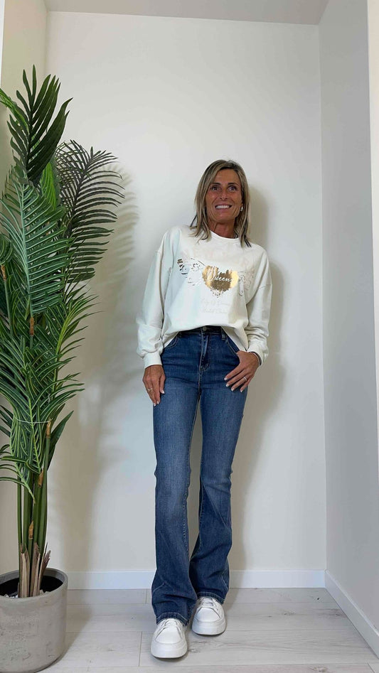 DAFNE - 924117P23 - FELPA GARZATA GIROCOLLO CON STAMPE