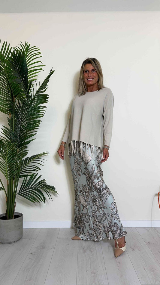 SUSYMIX - 86018 - MAGLIA FRANGE A BARCHETTA IN VISCOSA