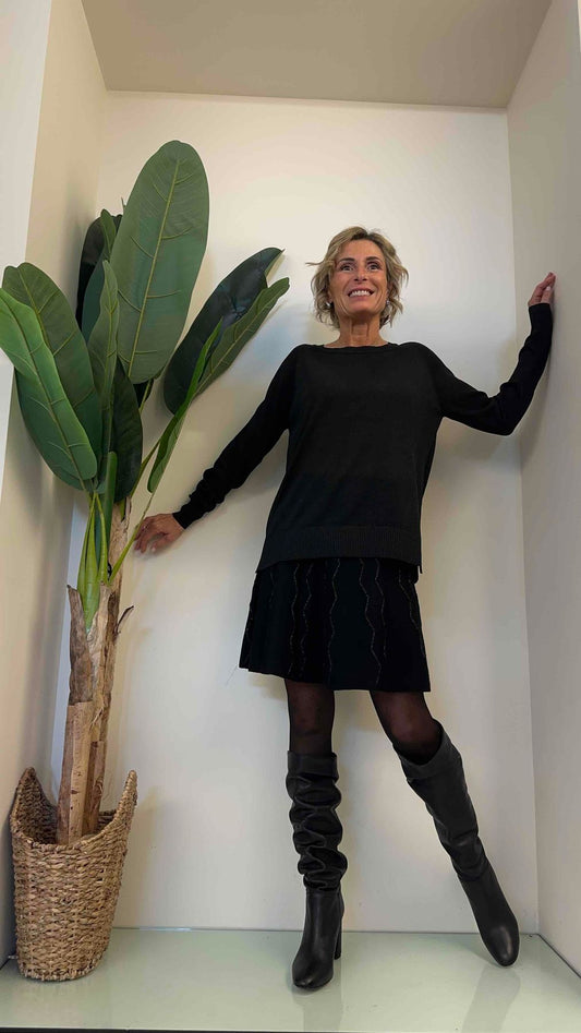 DAFNE - ZM13036P23 - MAGLIA VISCOSA LUREX SOFT TOUCH, SPACCHETTI