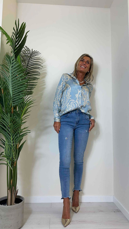 DAFNE - 9165P27 - JEANS SKINNY SUPER STRETCH CON PICCOLE ROTTURE