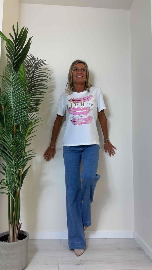 DAFNE - MA2024PIUP13 - T-SHIRT STAMPA PIUME