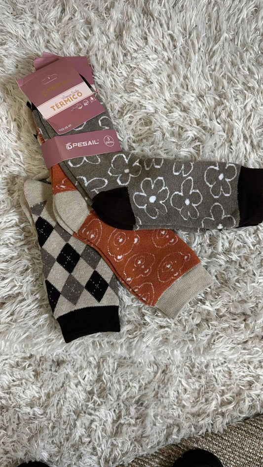 DAFNE - CALUP6 - CALZETTONE TERMICO COTONE CONFEZIONE 3 PAIA