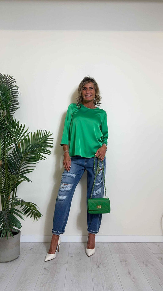 IMPERIAL - CDP0HDG - BLUSA FLUIDA, CHIUSURA GOCCIA NUCA, MANICA 7/8