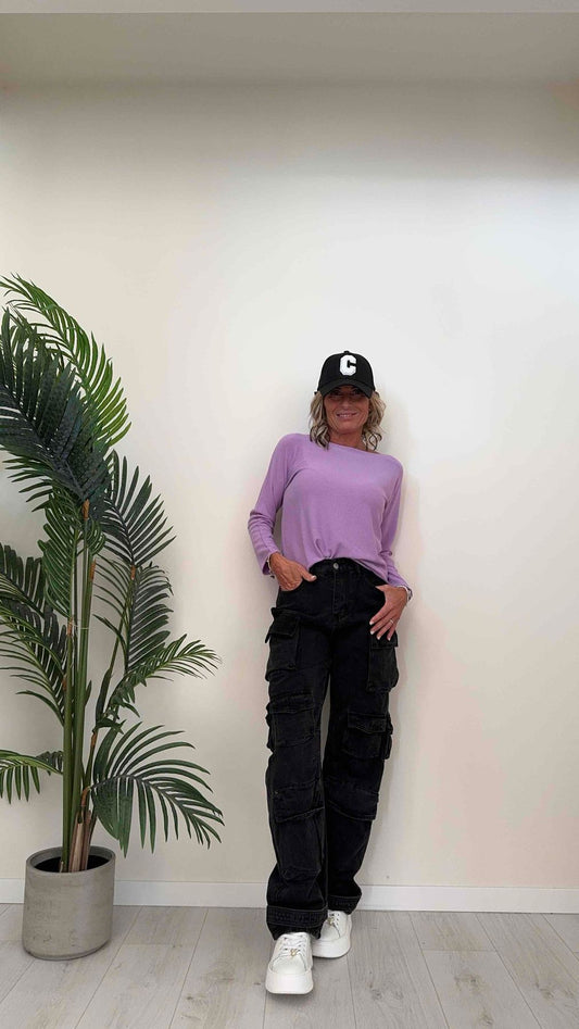 DAFNE - QXA04P33 - JEANS CARGO MULTITASCHE TELA FERMA