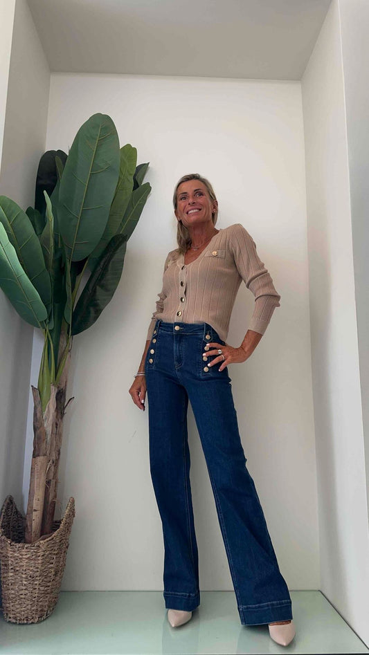 DAFNE - TC1458P26 - CARDIGAN BOTTONI ORO CON LUREX