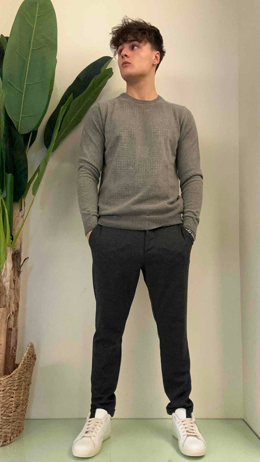 IMPERIAL - M6407K314B - MAGLIA GIROCOLLO 80% LANA MOTIVO SFUMATO