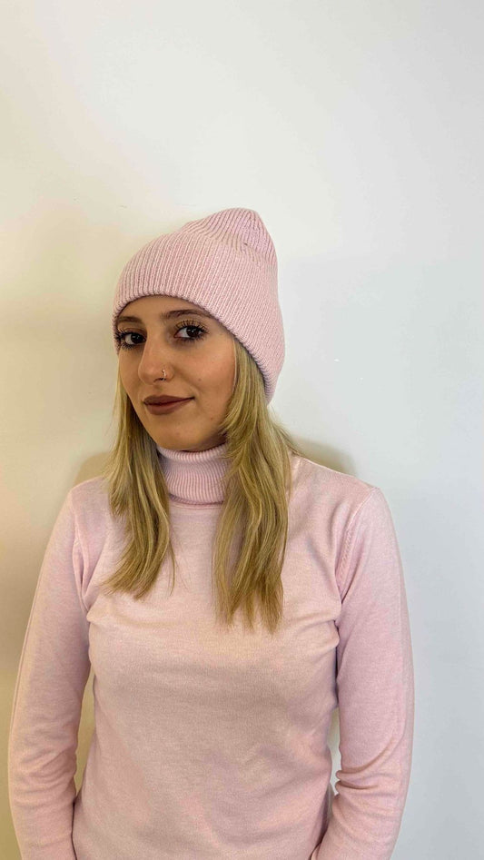 DAFNE - CUCAANP9 - CUFFIA RISVOLTO COSTINE CACHEMIRE, VISCOSA E ANGORA