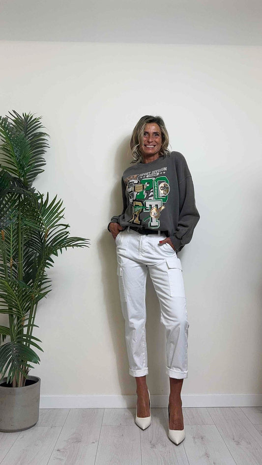 DAFNE - AZ05SPORTP28 - FELPA OVER IN COTONE GARZATO, STONE WASHED CON STAMPA SPORT