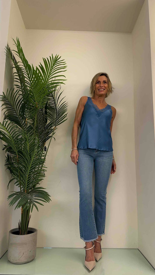 GIORGIA & JHONS - 60051SS24 - JEANS ZAMPETTA ORLO SFRANGIATO COMFY STRETCH