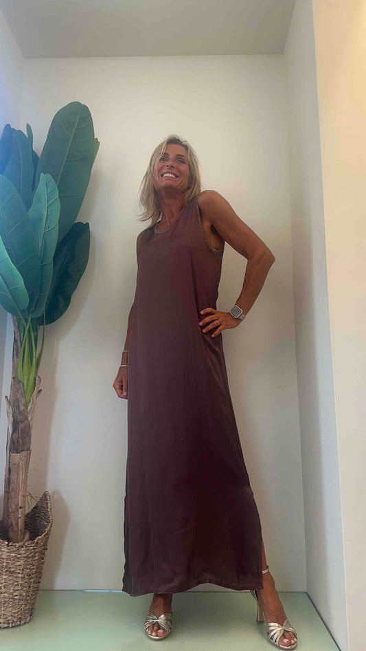 DAFNE - 9306P33 - ABITO LUNGO SPALLA LARGA PROFILI LUREX
