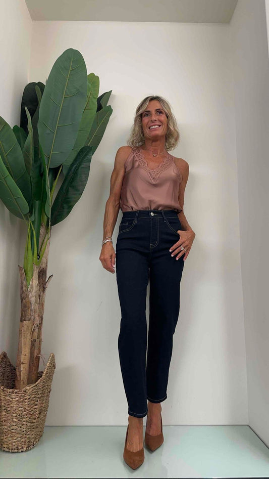 GIORGIA & JHONS - 60199FW23 - JEANS MOM FIT ELASTICIZZATO