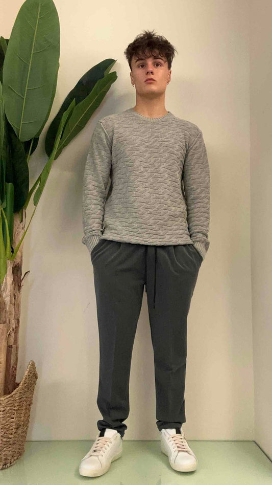 IMPERIAL - M553U522 - PULLOVER MOTIVO RILIEVO ZIG ZAG (50%COTONE)