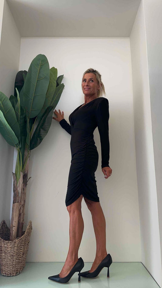 DAFNE - A8550P25 - ABITO JERSEY VISCOSA DRAPPEGGIO LATERALE