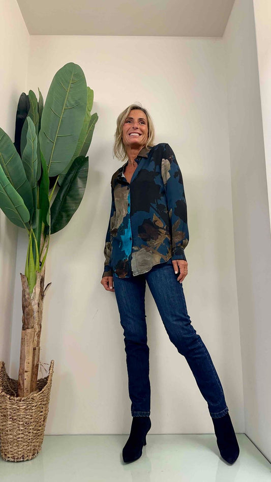 LALTERNATIVASTYLE - 2034P20 - CAMICIA PURA VISCOSA FANTASIA FOGLIE