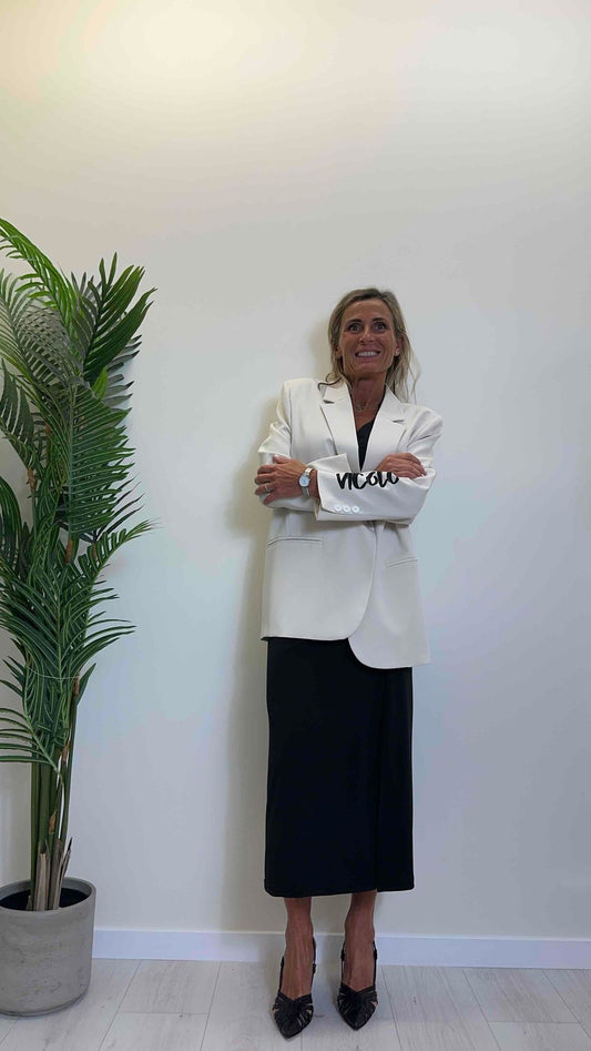 VICOLO - RB0299 - BLAZER LETTERING MANICA E RETRO