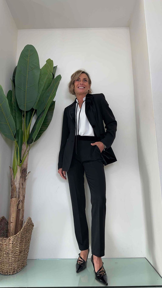 DAFNE - J619P43 - GIACCA REVER E TASCA FILETTO VELLUTO