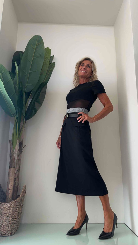 IMPERIAL - TR19GVA - T-SHIRT M/C INSERTI TULLE