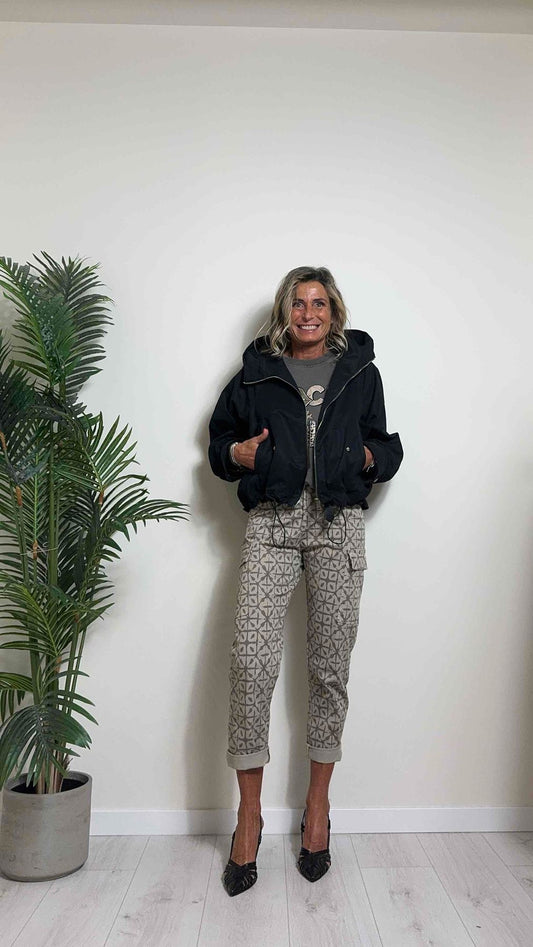 DAFNE - L8385P39 - GIUBBOTTO CUPRO DI COTONE CON CAPPUCCIO, FONDO COULISSE ESTENSIBILE