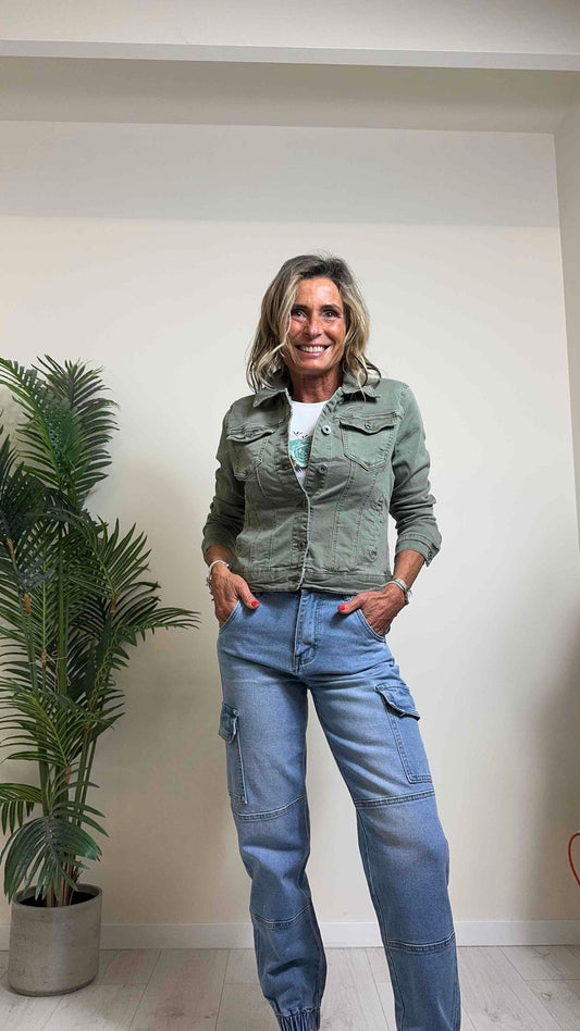 DAFNE - 1510P39 - GIUBBINO COTONE TINTO CAPO STRETCH, SLIM FIT