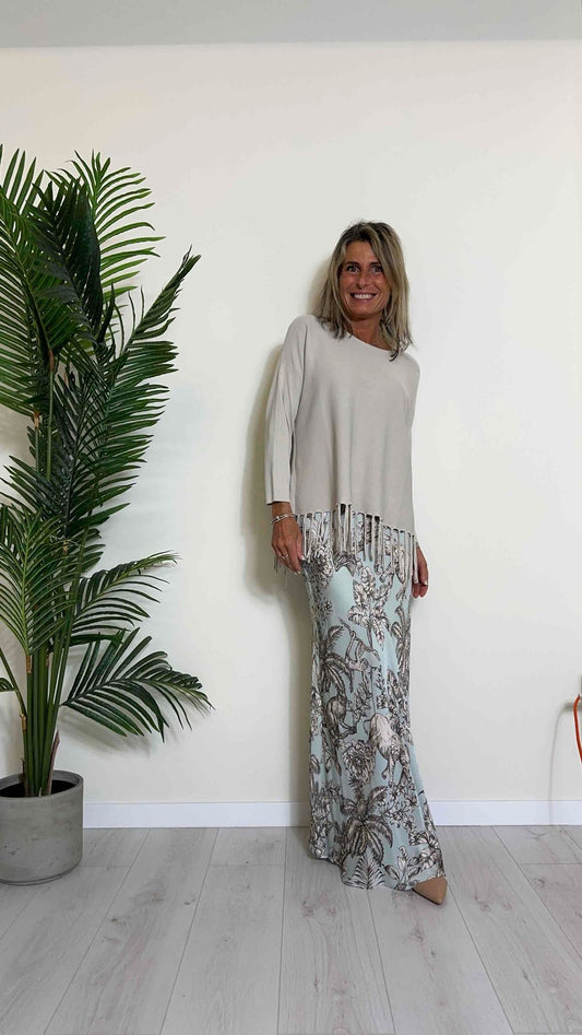 SUSYMIX - 86018 - MAGLIA FRANGE A BARCHETTA IN VISCOSA