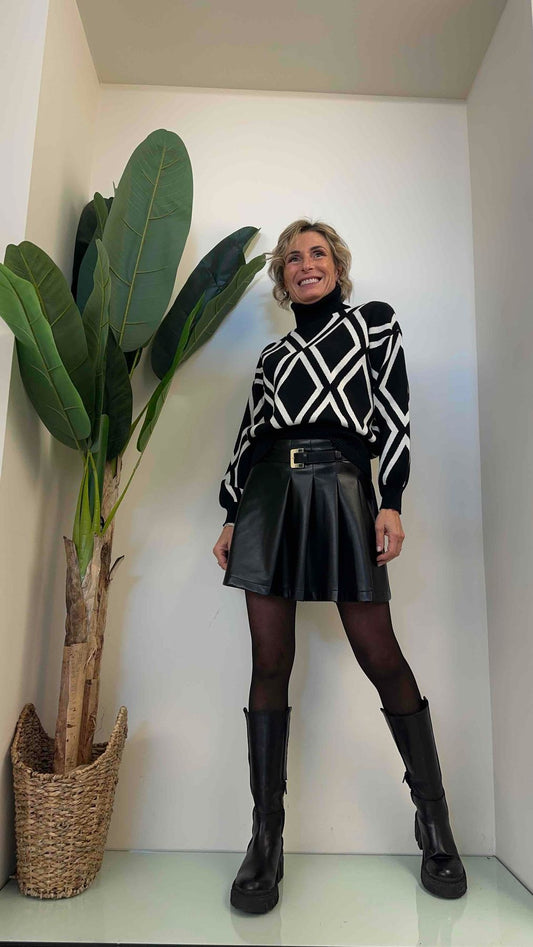 DAFNE - ZM1760P27 - MAGLIA VISCOSA, MOTIVO JAQUARD OPICAL