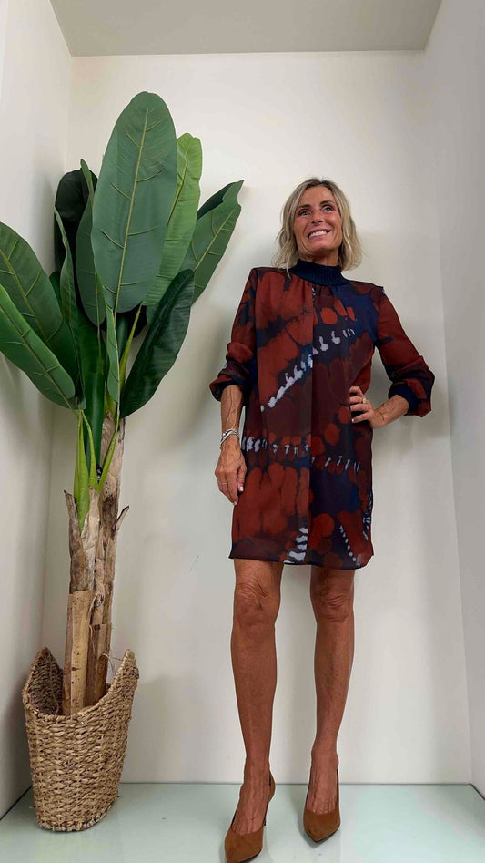 GIORGIA & JHONS - 60242FW23 - ABITO CREPE FANTASIA COLLO COSTA LUREX