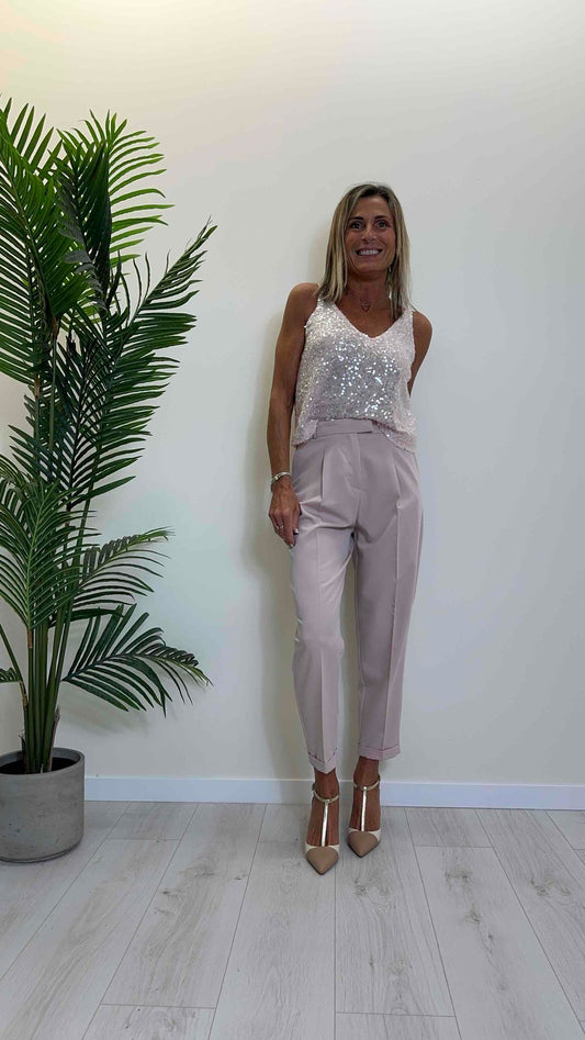 IMPERIAL - RGC6HIW - TOP PAILLETTES BASE TULLE FODERATO