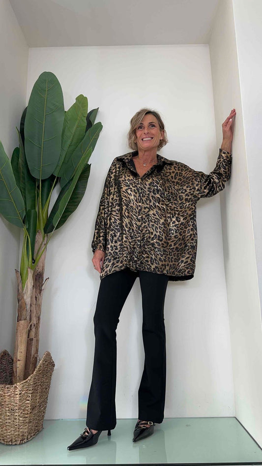 DAFNE - 16271P23 - CAMICIA SPALMATA MACULA OVER CON TASCA