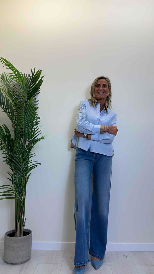 PLEASE - C1BJCIM000 - CAMICIA COTONE DETTAGLI A CONTRASTO COLORE