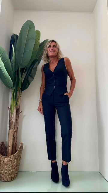 VICOLO - TR1082 - PANTALONE SIGARETTA POLIVISCOSA