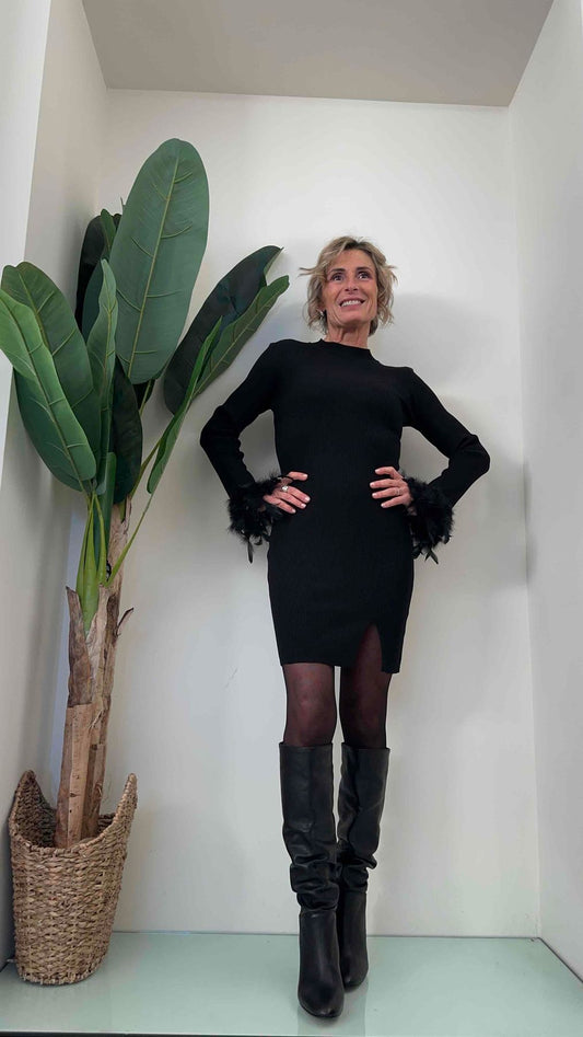 DAFNE - DZ93055P31 - ABITO VISCOSA 85% SOACCHETTO E POLSI MARABU'