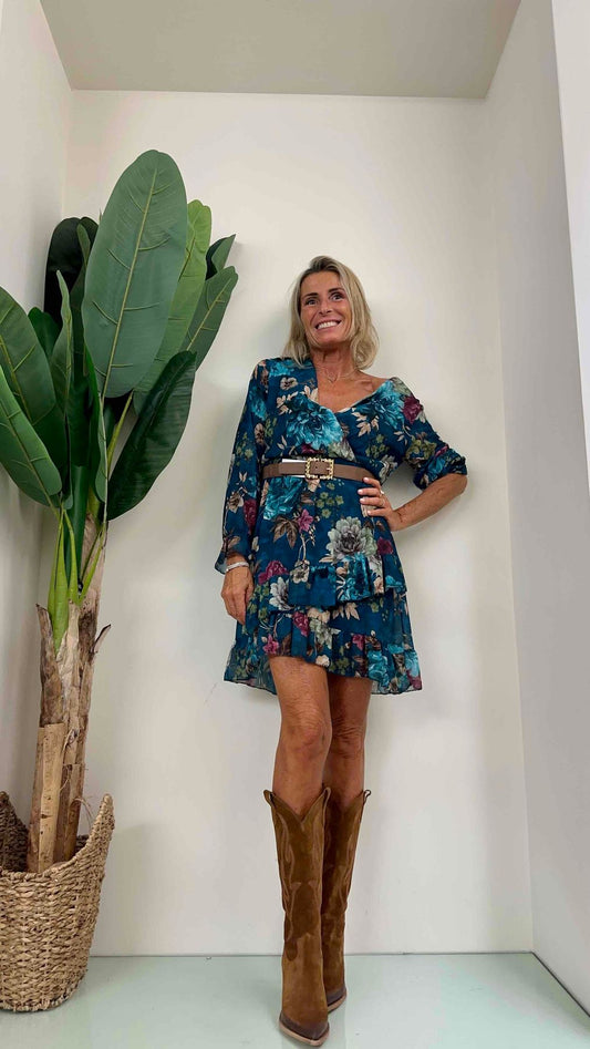 DAFNE - U3115P26 - ABITO CREPE FANTASIA FIORI