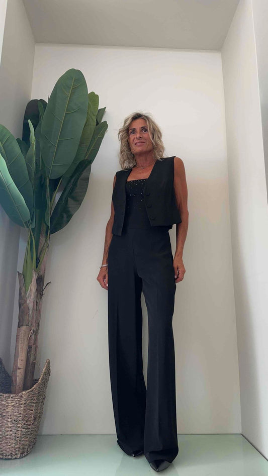 SUSYMIX - P3307F31 - PANTALONE PALAZZO CREPE