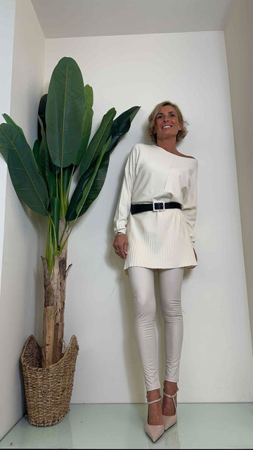 DAFNE - LO6858P8 - CINTURA PELLE FIBBIA PERLE