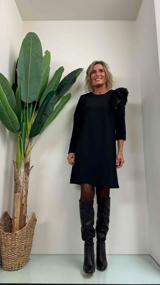 DAFNE - 33308P27 - ABITO PUNTO MILANO FRAPPA SPALLA TULLE