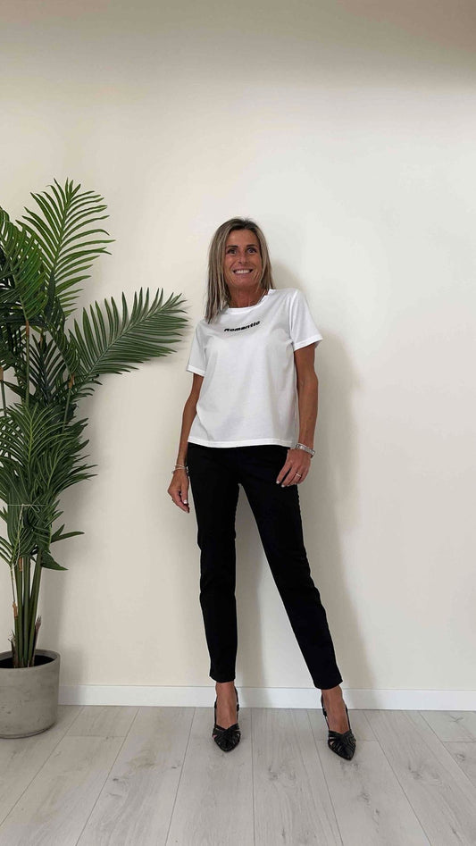 DAFNE - TS102RP14 - T-SHIRT COTONE FLUIDO "ROMANTIC " RILIEVO