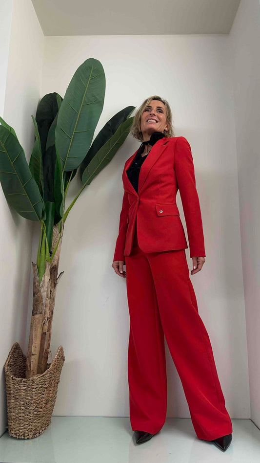 PLEASE - J4930PIEVE - GIACCA MONOPETTO LEGGERMENTE SFIANCATA, TASCHE PATTE CON PICCOLO LOGO CUORE METAL