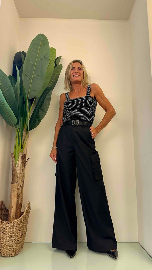 DAFNE - MHJ13756P31 - PANTALONE CARGO PALAZZO