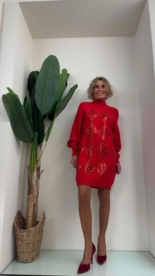 DAFNE - AL739P32 - ABITO PAILLETTES ROMBI