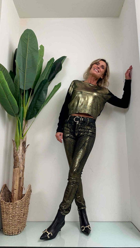 DAFNE - JLA70P29 - PANTALONE SLIM FIT LAMINATO DAVANTI