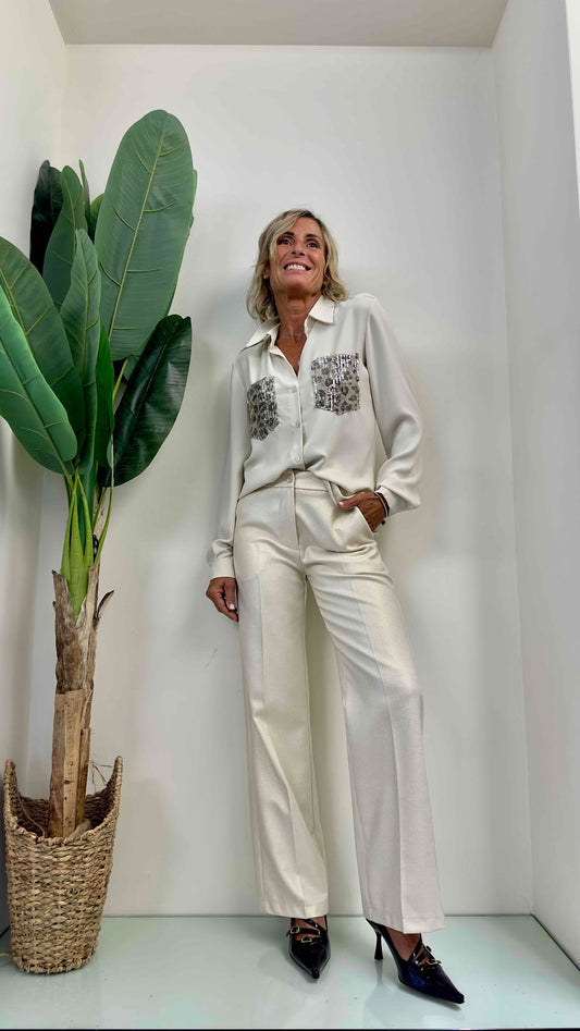 LALTERNATIVASTYLE - 1979P23 - PANTALONE LAME' PIEGA CENTRALE