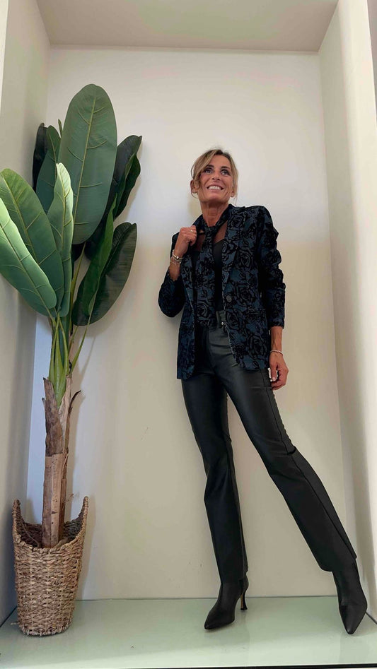 PLEASE - J0JLCHYNOH - GIACCA SIMIL DENIM MOTIVO VELLUTO RILIEVO